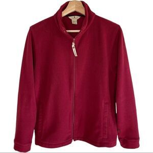Woolrich Fleece Zip in Deep Red